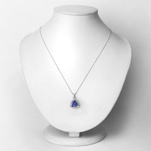将图片加载到图库查看器，3.11 Carat Genuine Tanzanite and White Diamond 14K White Gold Pendant
