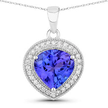 Load image into Gallery viewer, 2.58 Carat Genuine Tanzanite and White Diamond 14K White Gold Pendant
