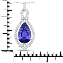 将图片加载到图库查看器，7.11 Carat Genuine Tanzanite and White Diamond 14K White Gold Pendant
