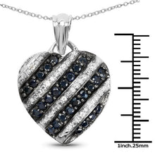 Load image into Gallery viewer, 1.55 Carat Genuine Blue Sapphire and White Topaz .925 Sterling Silver Pendant
