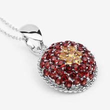 将图片加载到图库查看器，4.57 Carat Genuine Citrine and Garnet .925 Sterling Silver Pendant
