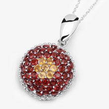 将图片加载到图库查看器，4.57 Carat Genuine Citrine and Garnet .925 Sterling Silver Pendant
