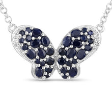 Load image into Gallery viewer, 3.83 Carat Genuine Blue Sapphire and White Zircon .925 Sterling Silver Pendant
