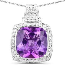Load image into Gallery viewer, 5.85 Carat Genuine Amethyst .925 Sterling Silver Pendant

