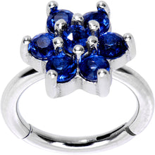 Load image into Gallery viewer, 16G 5/16 Blue CZ Gem Hinged Segment Ring
