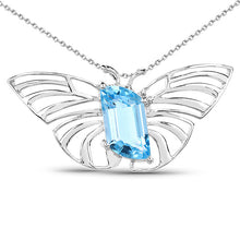 将图片加载到图库查看器，10.62 Carat Genuine Swiss Blue Topaz .925 Sterling Silver Pendant
