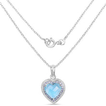 Load image into Gallery viewer, 7.36 Carat Genuine Blue Topaz and Tanzanite .925 Sterling Silver Pendant

