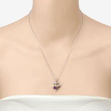 将图片加载到图库查看器，0.48 Carat Genuine Amethyst and Black Spinel .925 Sterling Silver Pendant
