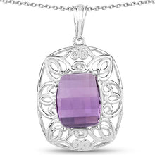 Load image into Gallery viewer, 7.30 Carat Genuine Amethyst .925 Sterling Silver Pendant
