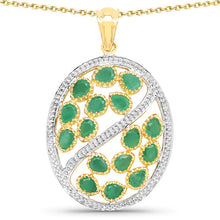 Load image into Gallery viewer, 2.24 Carat Genuine Emerald .925 Sterling Silver Pendant
