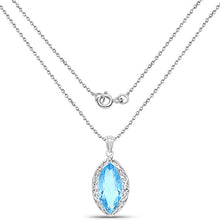 Load image into Gallery viewer, 8.22 Carat Genuine Swiss Blue Topaz .925 Sterling Silver Pendant

