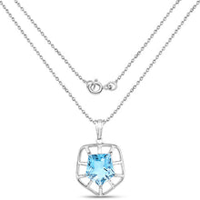 Load image into Gallery viewer, 7.60 Carat Genuine Blue Topaz .925 Sterling Silver Pendant
