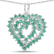 Load image into Gallery viewer, 1.53 Carat Genuine Emerald .925 Sterling Silver Pendant
