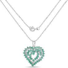 Load image into Gallery viewer, 1.53 Carat Genuine Emerald .925 Sterling Silver Pendant
