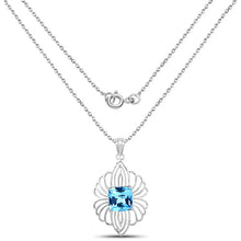 将图片加载到图库查看器，8.18 Carat Genuine Swiss Blue Topaz .925 Sterling Silver Pendant
