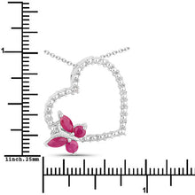 将图片加载到图库查看器，0.52 Carat Genuine Ruby and Created White Sapphire .925 Sterling Silver Pendant

