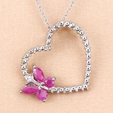 将图片加载到图库查看器，0.52 Carat Genuine Ruby and Created White Sapphire .925 Sterling Silver Pendant
