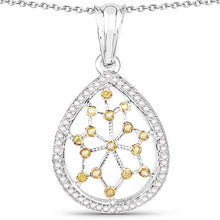 Load image into Gallery viewer, 0.45 Carat Genuine White Diamond and Yellow Diamond .925 Sterling Silver Pendant
