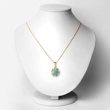Load image into Gallery viewer, 2.78 Carat Genuine Emerald and White Topaz .925 Sterling Silver Pendant
