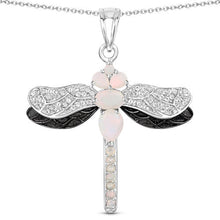 Load image into Gallery viewer, 1.41 Carat Genuine Ethiopian Opal and White Topaz .925 Sterling Silver Pendant
