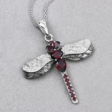 Load image into Gallery viewer, 2.29 Carat Genuine Garnet and White Topaz .925 Sterling Silver Pendant
