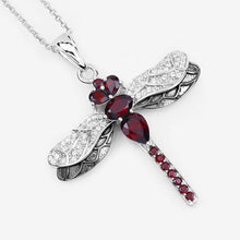 Load image into Gallery viewer, 2.29 Carat Genuine Garnet and White Topaz .925 Sterling Silver Pendant
