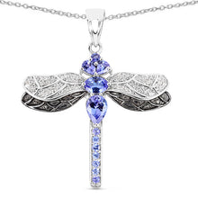 Load image into Gallery viewer, 1.93 Carat Genuine Tanzanite and White Topaz .925 Sterling Silver Pendant
