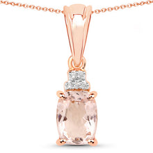 将图片加载到图库查看器，1.12 Carat Genuine Morganite and White Topaz .925 Sterling Silver Pendant
