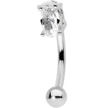 将图片加载到图库查看器，5/16 Clear CZ Gem Big Bling Curved Eyebrow Ring
