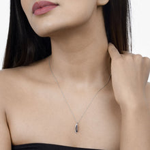 Load image into Gallery viewer, 0.40 Carat Genuine Blue Sapphire and White Diamond 14K White Gold Pendant
