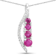 Load image into Gallery viewer, 0.43 Carat Genuine Ruby and White Diamond 14K White Gold Pendant
