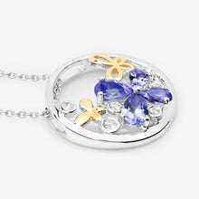 Load image into Gallery viewer, 1.33 Carat Genuine Tanzanite and White Topaz .925 Sterling Silver Pendant
