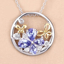 Load image into Gallery viewer, 1.33 Carat Genuine Tanzanite and White Topaz .925 Sterling Silver Pendant
