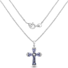 Load image into Gallery viewer, 1.84 Carat Genuine Tanzanite and White Zircon .925 Sterling Silver Pendant
