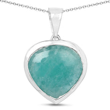 Load image into Gallery viewer, 9.79 Carat Genuine Amazonite &amp; Tanzanite .925 Sterling Silver Pendant
