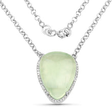 Load image into Gallery viewer, 10.77 Carat Genuine Prehnite And White Topaz .925 Sterling Silver Pendant
