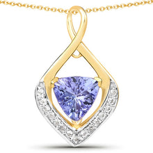 Load image into Gallery viewer, 0.96 Carat Genuine Tanzanite and White Topaz .925 Sterling Silver Pendant
