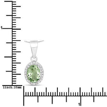 Load image into Gallery viewer, 1.27 Carat Genuine Green Tourmaline and White Diamond 14K White Gold Pendant
