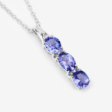 Load image into Gallery viewer, 1.11 Carat Genuine Tanzanite and White Diamond .925 Sterling Silver Pendant
