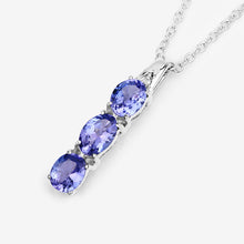 Load image into Gallery viewer, 1.11 Carat Genuine Tanzanite and White Diamond .925 Sterling Silver Pendant
