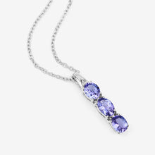 Load image into Gallery viewer, 1.11 Carat Genuine Tanzanite and White Diamond .925 Sterling Silver Pendant
