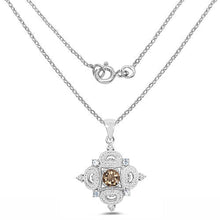 Load image into Gallery viewer, 3.00 Carat Genuine Smoky Quartz, Blue Topaz and White Topaz .925 Sterling Silver Pendant
