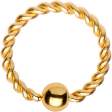 Load image into Gallery viewer, 16G 5/16 Gold Tone IP Seriously Twisted BCR Captive Ring
