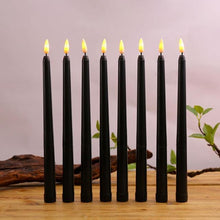 Load image into Gallery viewer, Pack of 6 Black LED Birthday Candles Flameless Taper Candles LED Taper Candles  Led Candle Lights Flickering Candles For Halloween Christmas Yellow/Warm White Plastic Flameless Flickering Battery Operated LED Halloween Candles
