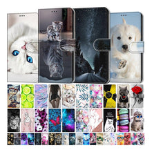将图片加载到图库查看器，Painted Leather Flip Phone Case For Xiaomi Redmi 8 9 9A 9C 9T Redmi 10 Lion Cat Butterfly Wallet Card Holder Stand Book Cover Colorful PU Leather Wallet Flip Cover Shockproof Card Slots Holder Side Pocket Magnetic Closure Stylish Case
