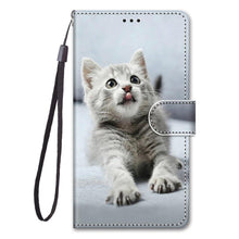 将图片加载到图库查看器，Painted Leather Flip Phone Case For Xiaomi Redmi 8 9 9A 9C 9T Redmi 10 Lion Cat Butterfly Wallet Card Holder Stand Book Cover Colorful PU Leather Wallet Flip Cover Shockproof Card Slots Holder Side Pocket Magnetic Closure Stylish Case
