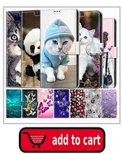 将图片加载到图库查看器，Painted Leather Flip Phone Case For Xiaomi Redmi 8 9 9A 9C 9T Redmi 10 Lion Cat Butterfly Wallet Card Holder Stand Book Cover Colorful PU Leather Wallet Flip Cover Shockproof Card Slots Holder Side Pocket Magnetic Closure Stylish Case
