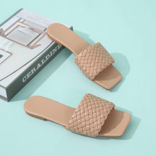 Load image into Gallery viewer, Party Luxury Ladies Slippers Charm Design Open-Toe Beach Flat Sandals Casual Flip Flops Women Shoes Flat Sandals Slip On Slide Sandals Leather Strap Flat Sandals
