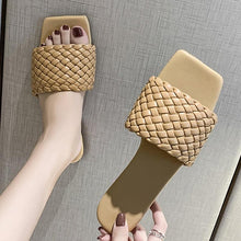 Load image into Gallery viewer, Party Luxury Ladies Slippers Charm Design Open-Toe Beach Flat Sandals Casual Flip Flops Women Shoes Flat Sandals Slip On Slide Sandals Leather Strap Flat Sandals
