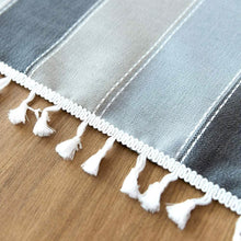 Load image into Gallery viewer, Patchwork Fringed Linen Tablecloth
